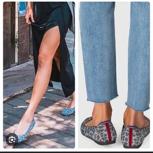 Rothy's Blue and Gray Patterned Flats